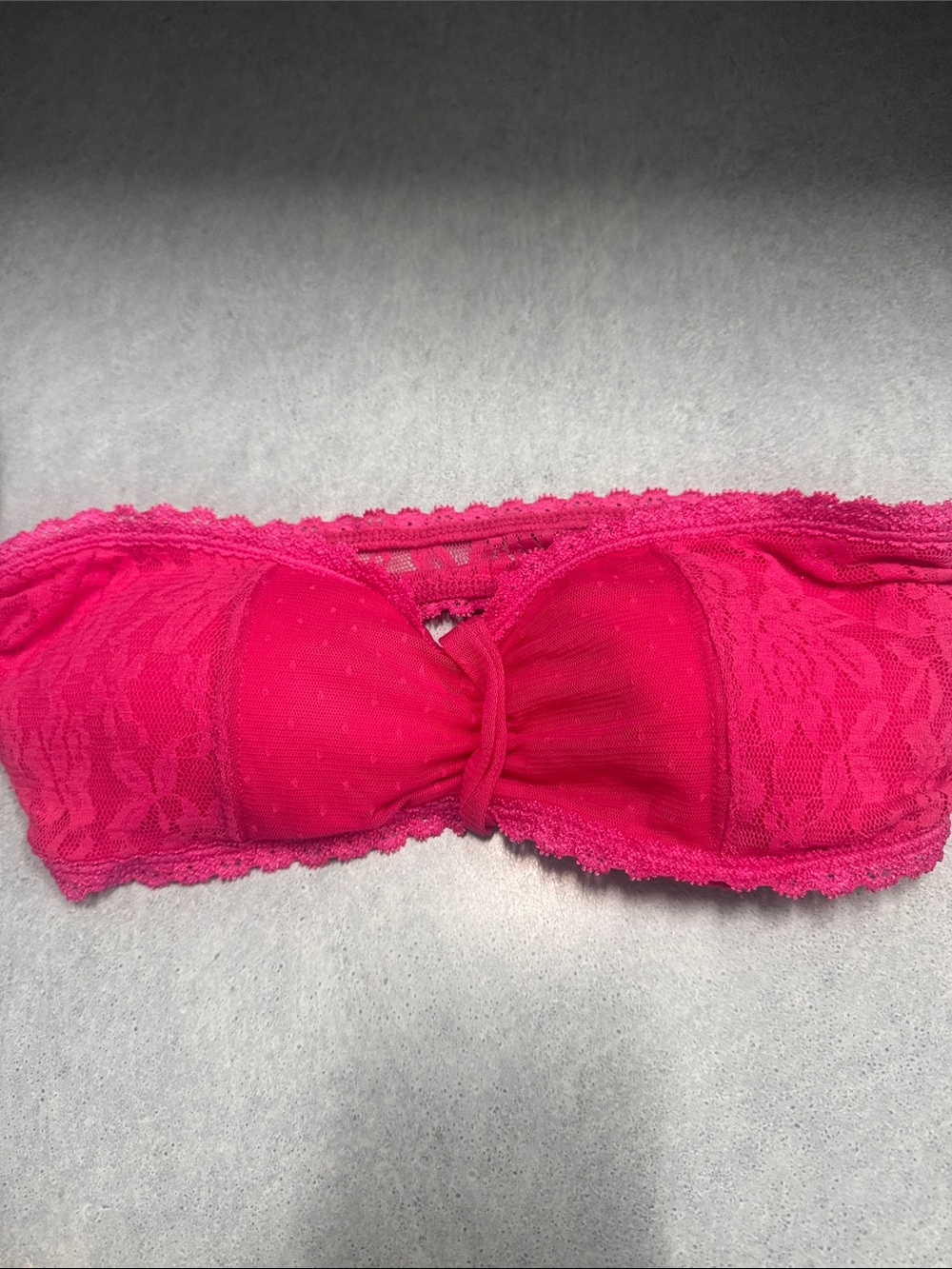 Strapless Lace Bandeau Bra - Pink